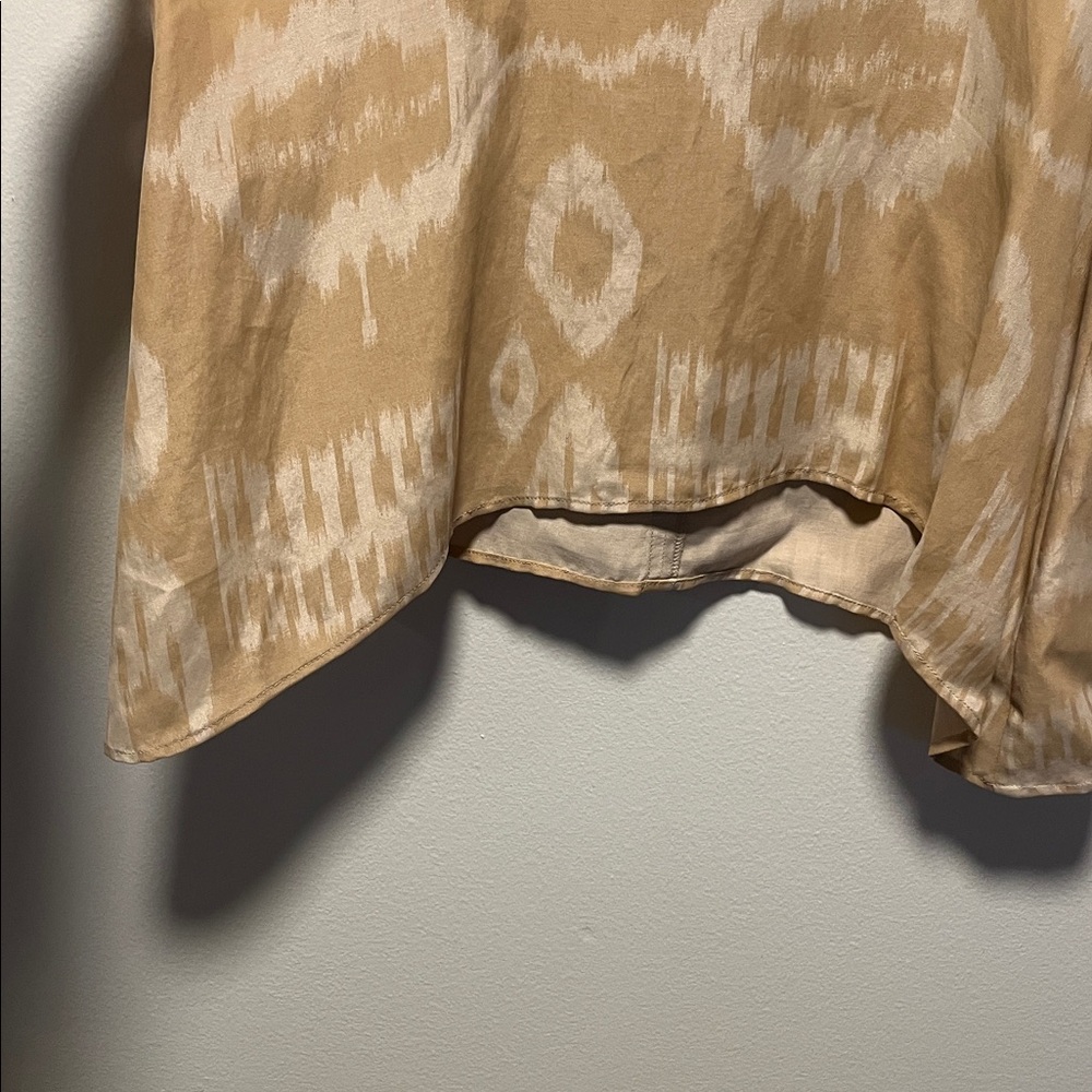 BROCHU WALKER Tan/Beige Ikat Printed Women's Tunic/Tank, Size Small - Picture 3 of 7